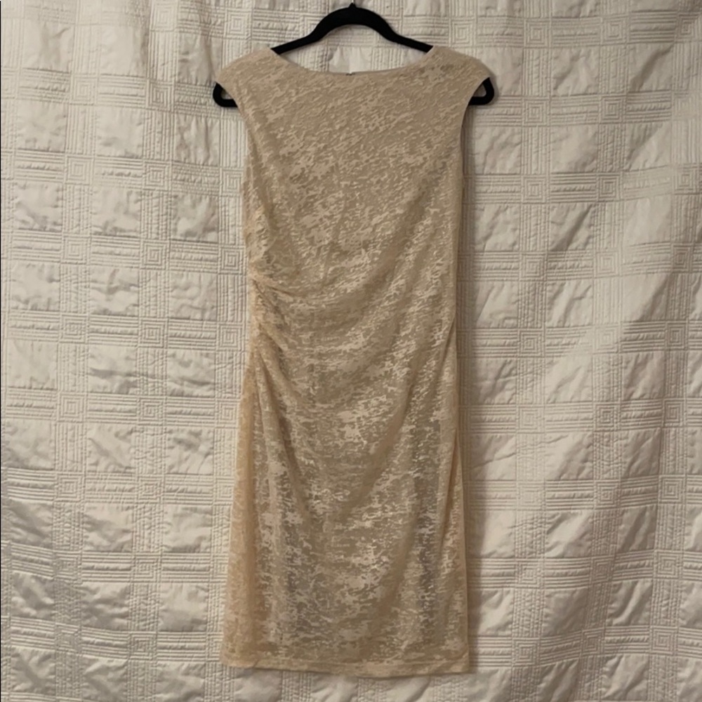 David Meister beige/gold dress